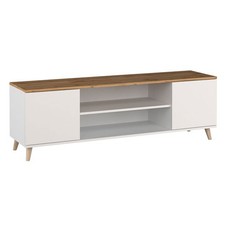 Meuble Bas "Petra" Pour TV 155x40x50cm Blanc Chêne Wotan