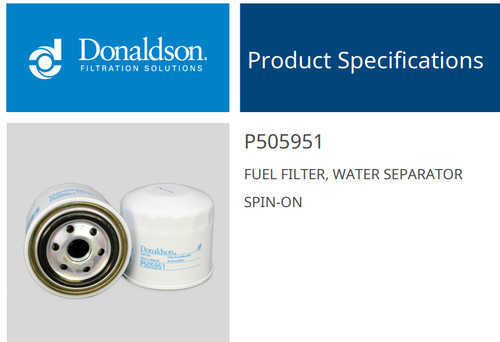 Donaldson p505951 fuel - donaldson,