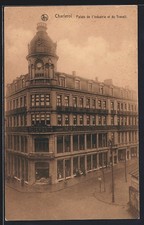 Old postcard Charleroi, Palace of Industry and Work 