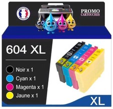 Lot de 4 cartouches d'encre compatibles Epson 604 XL 604XL T604 ( Ananas )