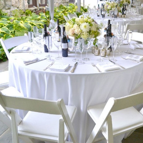 Nappe ronde unie - , blanche
