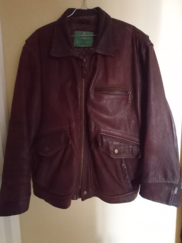 Blouson vintage cuir marron - cuir,