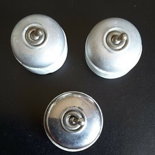 3 ANTIQUE CHROME ALUMINUM PORCELAIN SWITCHES