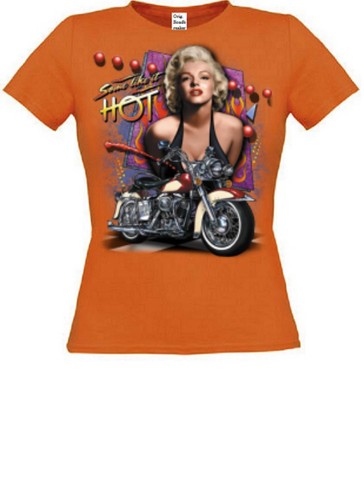 Shirt femme orange motif - orange,