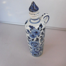 delft pottery oil bottle