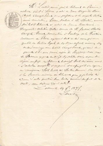 Ancien acte civil 1875 - acte,