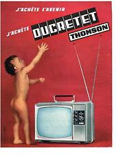 ADVERTISING 1966 DUCRETET THOMSON Portable TV