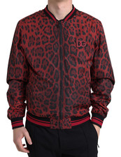 Dolce & Gabbana Veste Rouge Léopard Bomber Manteau Court S.IT46 / US36/S