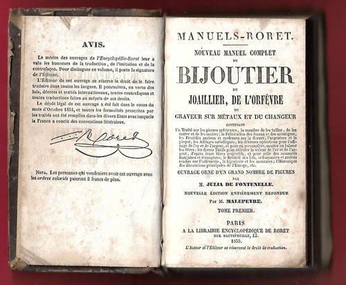Manuel roret bijoutier - manuel, du