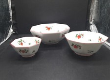 Fitz And Floyd Fraise De Bois Set Of 3 Vegetable Bowls Excellent Condition 