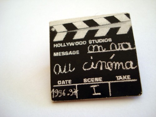 Badge cinema clip clap - clip, on