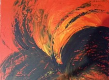 TABLEAU PEINTURE ABSTRAITE sur châssis toilé . - ABSTRACT PAINTING on canvas