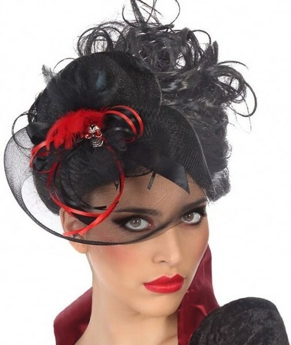 Mini chapeau voilette noir - voilette,