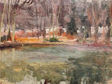 Tableau Étang Par Albert Malet 