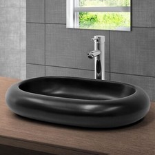 Lavabo en céramique noir mat