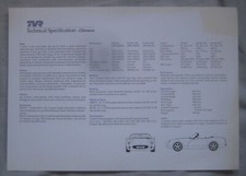 1995 TVR Griffith 500 & Chimaera Technical Specification Brochure