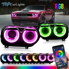 VLAND LED Headlights For 2015-22 Dodge Challenger SE R/T RGB Color Change Lamps