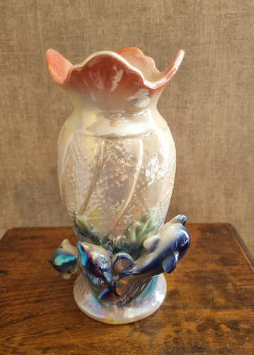 Vase dauphins bleu - vase,