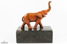 French Art Deco Cubist Lacquer on Bronze & Granite Elephant c.1930