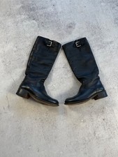 Free Lance Paris Women's Biker Leather Riding Boots Black Buckled Shoes Sz 36.5
