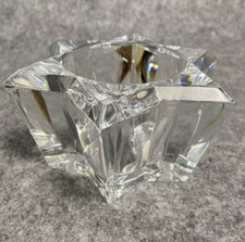 Partylite  24% Full Lead Crystal Clear Star Votive Candleholder Made in USA