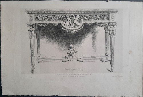Table buis sculpté - table,