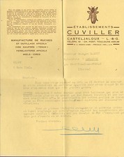 47 CASTELJALOUX MAIL ETS CUVILLER HIVE MANUFACTURE BEEKEEPING 1943