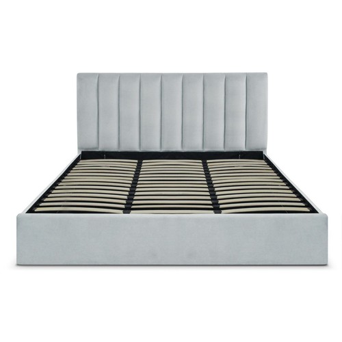 Lit coffre design velours - lit,