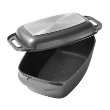 STONELINE Cocotte à induction 43 x 26 cm,7,8 L,cocotte avec couvercle utilisable