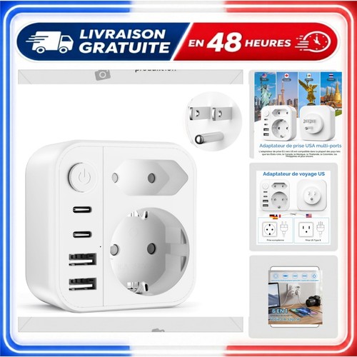 Adaptateur prise usa - adaptateur, type