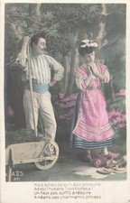 CP JUG BROKEN - GARDENER MUSTACHE WHEELBARROW WOMAN HOOVES - 36258