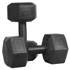 Lot de 2 Haltères Musculation Fitness Hexagone à Domicile Poids 2x5kg/7,5kg/10kg