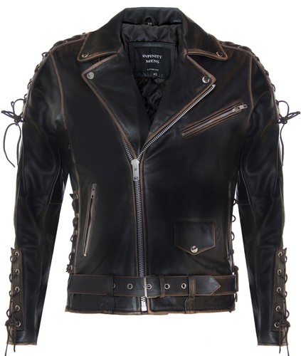 Veste biker cuir noir - biker, en