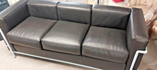 Cassina Lc2 Le Corbusier Three Seater Black Leather