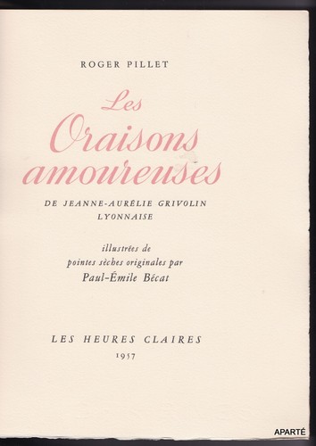 Pillet bécat oraisons - bÉcat,