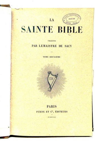 Bible lemaistre sacy la - sacy,