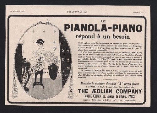 Publicite 1911 musique piano - musique,