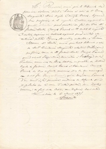 Ancien acte civil 1875 - ancien,
