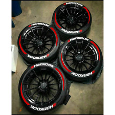 8X HANKOOK Tire Lettering Sticker For 15"-24" With Stripes Letters Height 1.38"