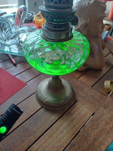 Lampe pétrole verre - à, en
