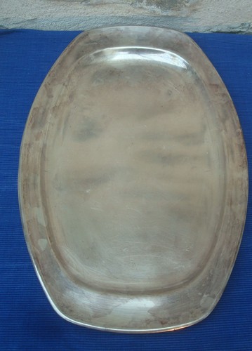 V72 grand plat métal - grand, argenté