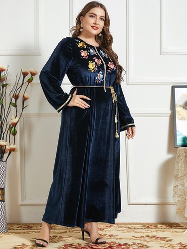 Robe velours bleu nuit - bleu,