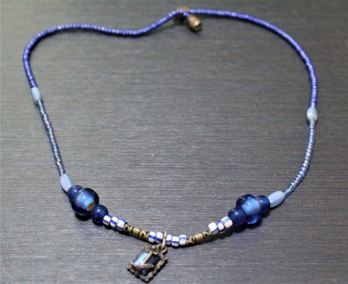 Collier touareg perles bleues - touareg,
