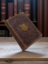 Antique Missal Leather Binding Gold Leaves Vintage