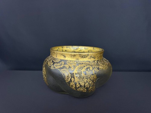 Grand vase verre givré à - en,