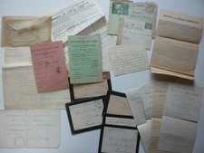 Lot documents guerre 1914-1918 Haubourdin carte alimentation correspondance ww1