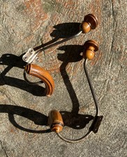 2 anciennes patères murales bois courbé imitation Bambou - Porte Manteau Chapeau