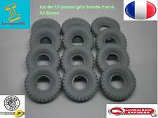 DINKY TOYS LOT DE 12 PNEUS GRIS  CRANTER   21/8 BANDE CARRER  NEUF.