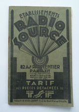 CATALOGUE 1932 Ets RADIO SOURCE PARIS XIe Tarif pièces détachées de TSF 64 pages