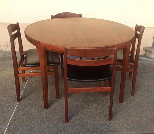 Table teck chaises de - 4,